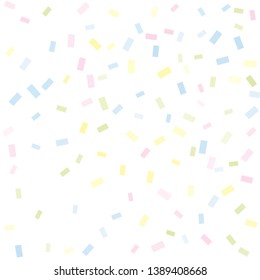 Abstract background with many falling tiny confetti pieces. vector background. Defocused stylish confetti on white background. For banners, wallpapers, postcards, business, weddings, party.