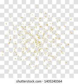 Abstract background with many falling tiny gold confetti pieces. vector background