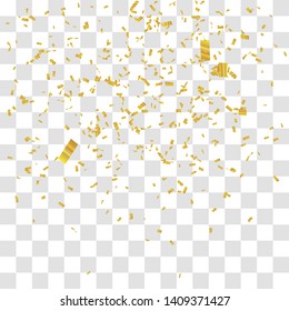 Abstract background with many falling tiny gold confetti pieces. vector background