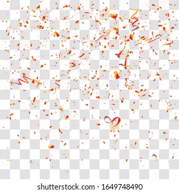 Abstract background with many falling tiny gold confetti pieces. vector background