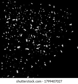 Abstract background with many falling tiny silver conflicting pieces. vector background