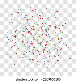 Abstract background with many falling tiny confetti pieces. vector background