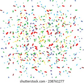 Abstract background with many falling tiny confetti pieces. vector background