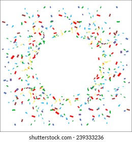 Abstract background with many falling tiny confetti pieces. vector background