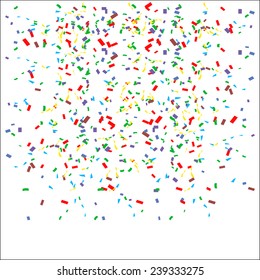 Abstract background with many falling tiny confetti pieces. vector background