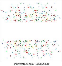Abstract background with many falling tiny confetti pieces. vector background