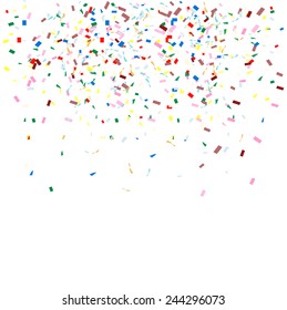 Abstract background with many falling tiny confetti pieces. vector background