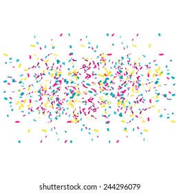 Abstract background with many falling tiny confetti pieces. vector background