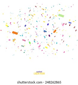 Abstract background with many falling tiny confetti pieces. vector background