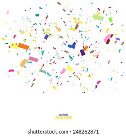 Abstract background with many falling tiny confetti pieces. vector background