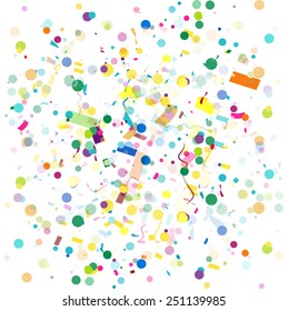 Abstract background with many falling tiny confetti pieces. vector illustration