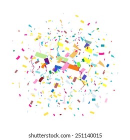 Abstract background with many falling tiny confetti pieces. vector illustration