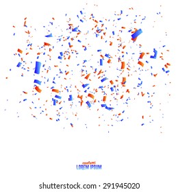 Abstract background with many falling tiny confetti pieces. vector background