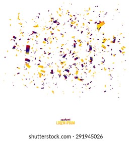 Abstract background with many falling tiny confetti pieces. vector background