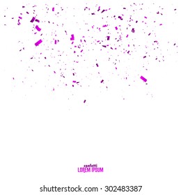 Abstract background with many falling tiny confetti pieces. vector background