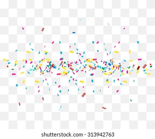 Abstract background with many falling tiny confetti pieces. vector background