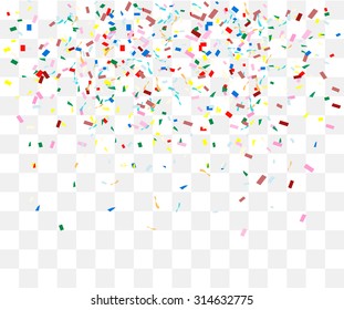 Abstract Background With Many Falling Tiny Confetti Pieces. Vector Background