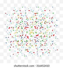 Abstract background with many falling tiny confetti pieces. vector background