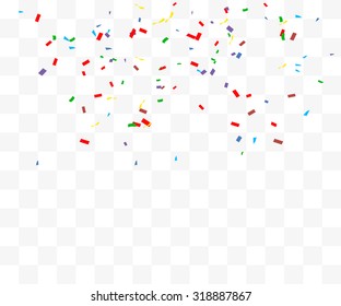 Abstract background with many falling tiny confetti pieces. vector background