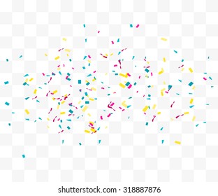 Abstract background with many falling tiny confetti pieces. vector background