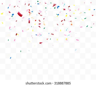 Abstract background with many falling tiny confetti pieces. vector background