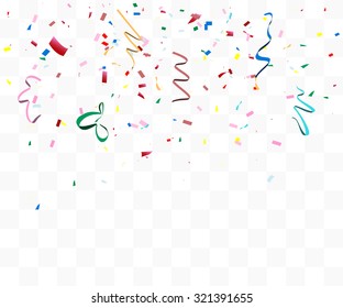 Abstract background with many falling tiny confetti pieces. vector background