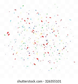 Abstract background with many falling tiny confetti pieces. vector background