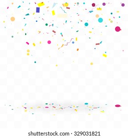 Abstract background with many falling tiny confetti pieces. vector background