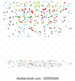 Abstract Background With Many Falling Tiny Confetti Pieces. Vector Background