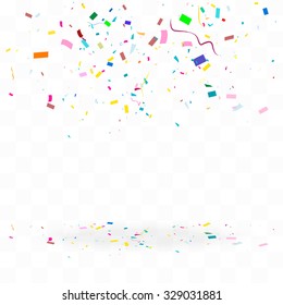 Abstract Background With Many Falling Tiny Confetti Pieces. Vector Background