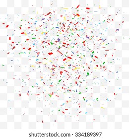 Abstract background with many falling tiny confetti pieces. vector background