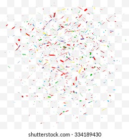 Abstract background with many falling tiny confetti pieces. vector background