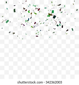 Abstract background with many falling tiny confetti pieces. vector background