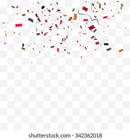 Abstract background with many falling tiny confetti pieces. vector background