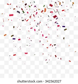 Abstract background with many falling tiny confetti pieces. vector background