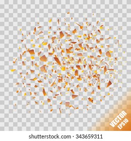 Abstract background with many falling tiny confetti pieces. vector background