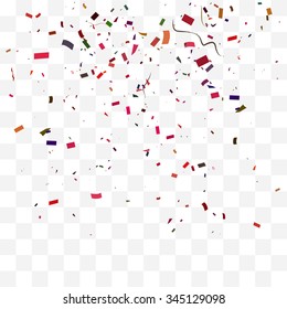 Abstract background with many falling tiny confetti pieces. vector background