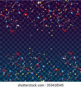 Abstract background with many falling tiny confetti pieces. vector background