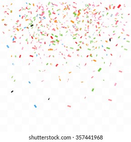Abstract background with many falling tiny confetti pieces. vector background