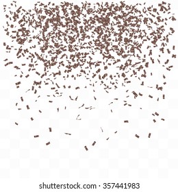 Abstract background with many falling tiny confetti pieces. vector background