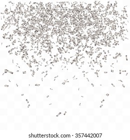 Abstract background with many falling tiny confetti pieces. vector background