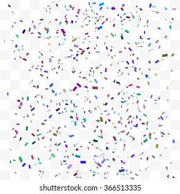 Abstract background with many falling tiny confetti pieces. vector background