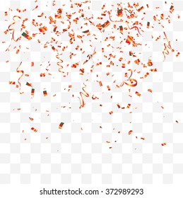 Abstract background with many falling tiny confetti pieces. vector background