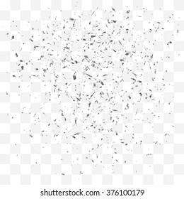 Abstract background with many falling tiny silver confetti pieces. vector background