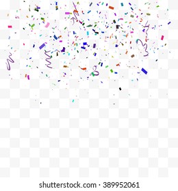 Abstract background with many falling tiny confetti pieces. vector background