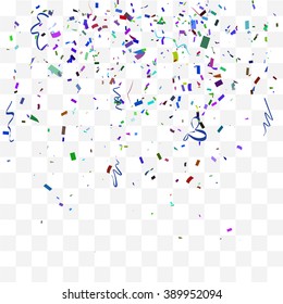 Abstract background with many falling tiny confetti pieces. vector background