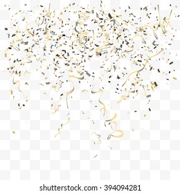 Abstract background with many falling tiny confetti pieces. vector background
