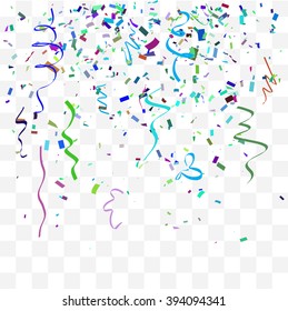 Abstract background with many falling tiny confetti pieces. vector background