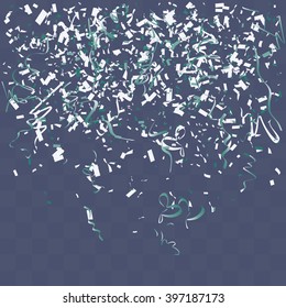 Abstract background with many falling tiny confetti pieces. vector background
