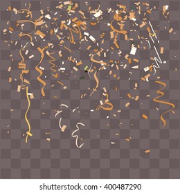 Abstract background with many falling tiny confetti pieces. vector background
